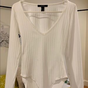 White v neck bodysuit